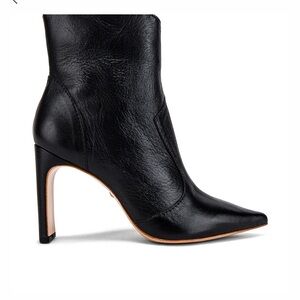 RAYE Black Leather Heeled Boots